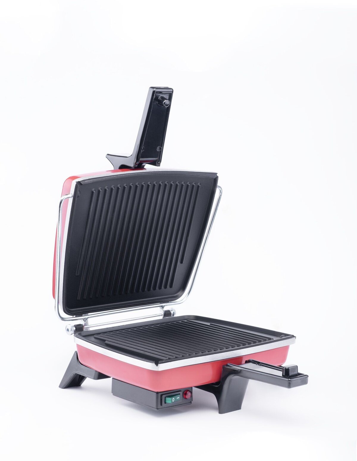 Dezal tostiera elettrica piastra rigata rossa 1300W