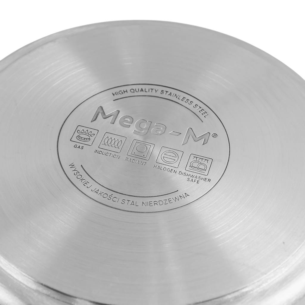 Mega-M Pro 25L pentola inox alta 32x32 cm con coperchio