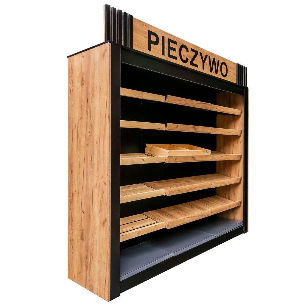 Mega-M scaffale pane espositore rovere 247,5x60x244 cm