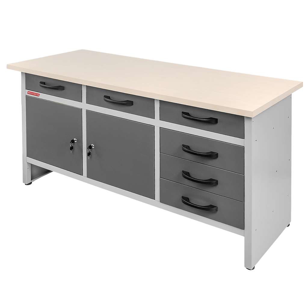 Werkberg Handyman S Banco Lavoro 160 cm Grafite 6 Cassetti