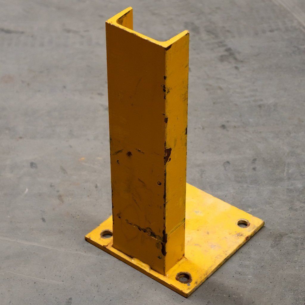 Staffa tipo C H-40 cm supporto barriera legno gialla