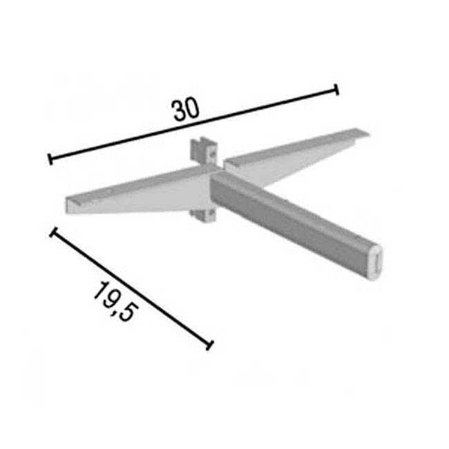 Agosistem reggimensola singola legno 30 cm cromata