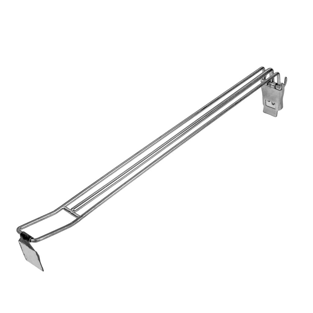 Gancio doppio Euro perforato 30 cm con clip acciaio zincato