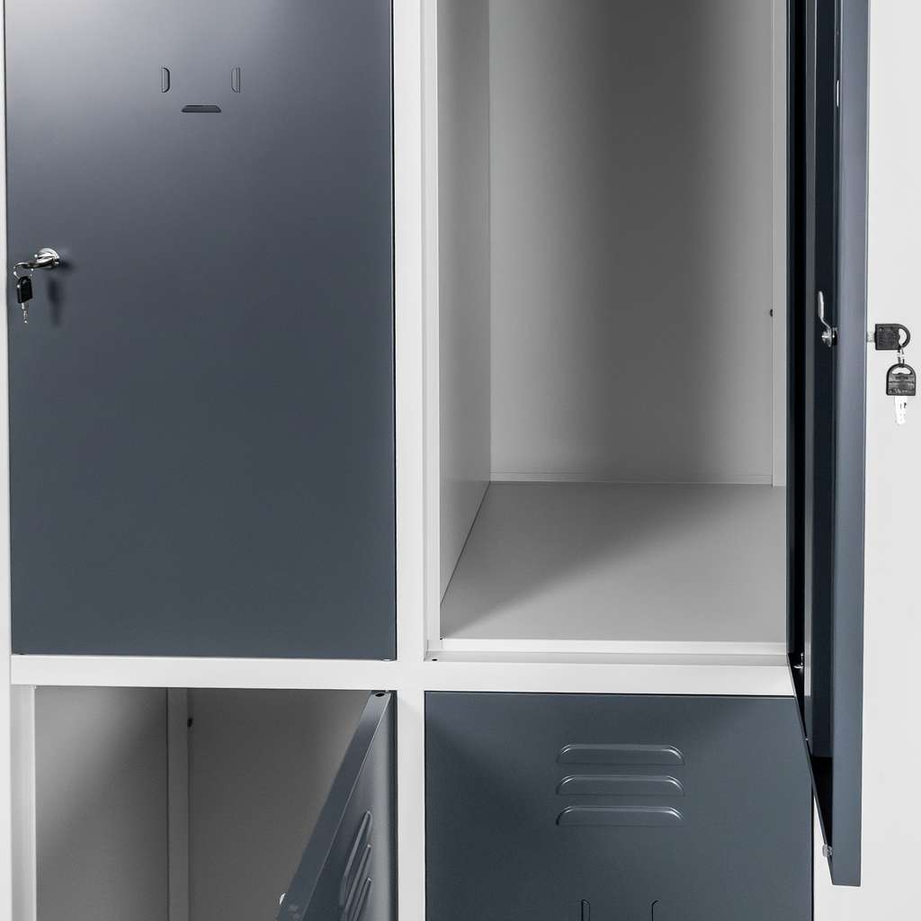 Mega-M armadio spogliatoio 4 scomparti 80x50x180 cm grigio