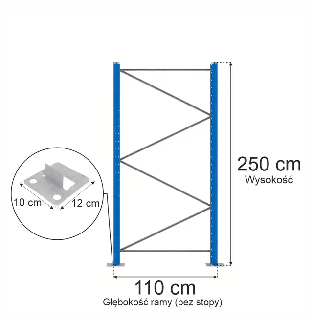 Mega-M XR Spalla Portapallet Acciaio Blu H250xP110 cm