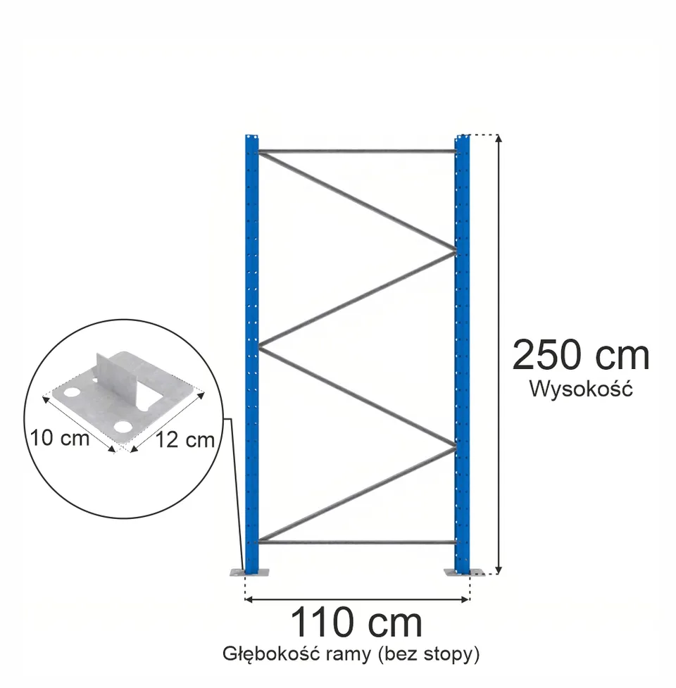 Mega-M XR Spalla Portapallet Acciaio Blu H250xP110 cm