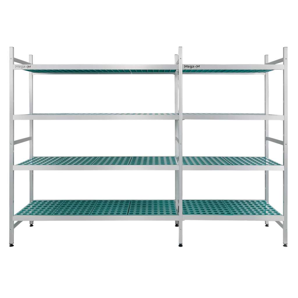 Mega-M Alufri 248x50x180 scaffale alluminio 4 ripiani PP