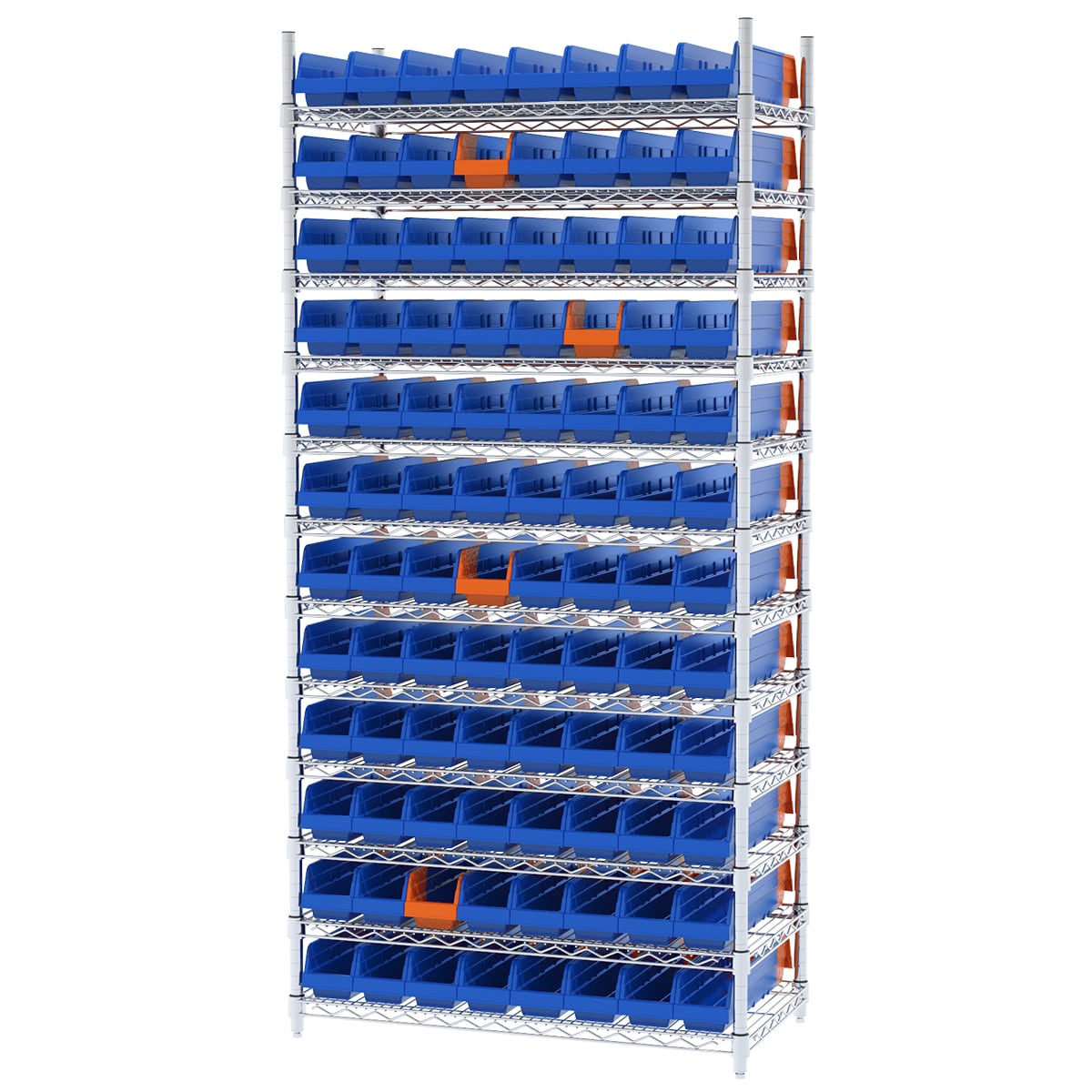 Akro-Mils AWS183636448 Scaffale Filo 12 Ripiani 96 Box