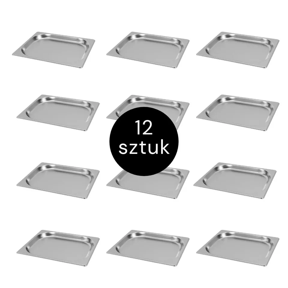 Mega-M Bacinelle GN 1/2 inox 32,5x26,5x2 cm set 12 pezzi