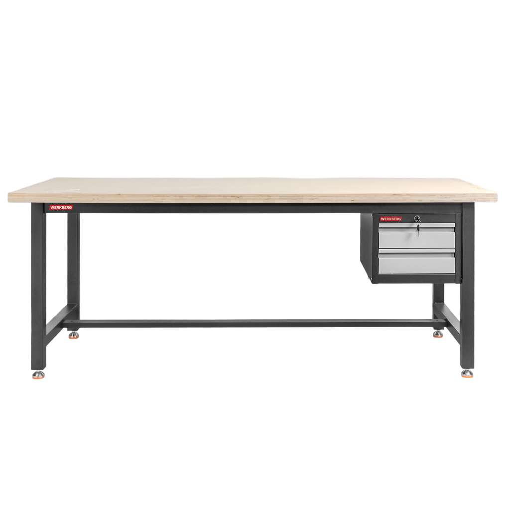 Werkberg S Tavolo lavoro 200x75 cm grafite 2 cassetti