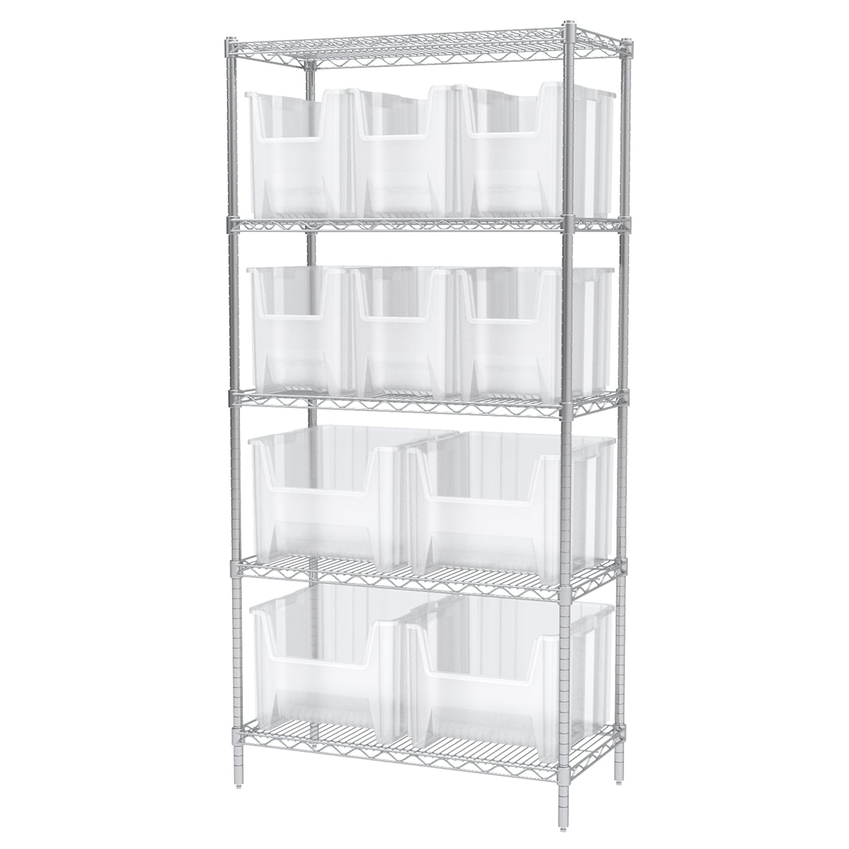 Akro-Mils AWS1836SNS scaffalatura 5 ripiani con 14 box