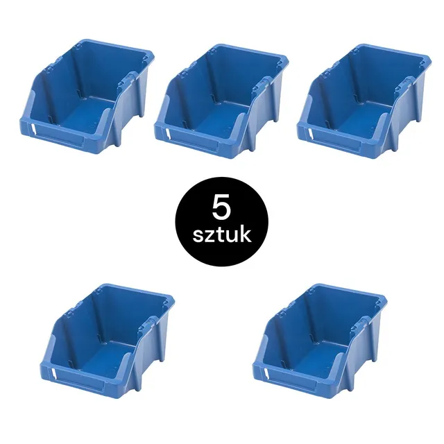 Mega-M M Cassetta Magazzino 20x30x13 cm Blu 5 pz Plastica