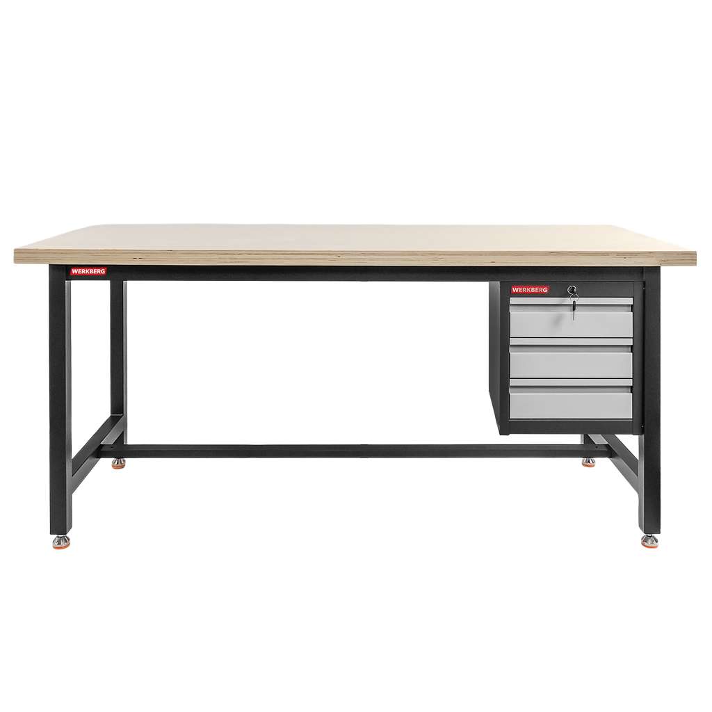 Werkberg S-180 Banco da Lavoro 180 cm 3 Cassetti