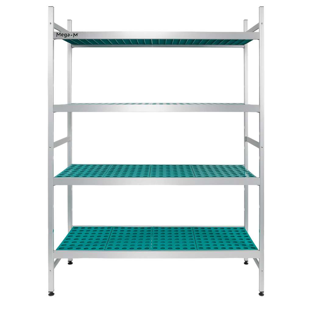 Mega-M Alufri scaffale alluminio 120x39x180 cm 4 ripiani PP