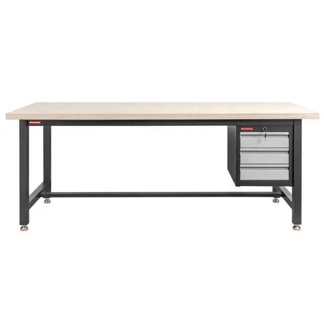 WERKBERG S-200 banco da lavoro 200 cm 3 cassetti grafite
