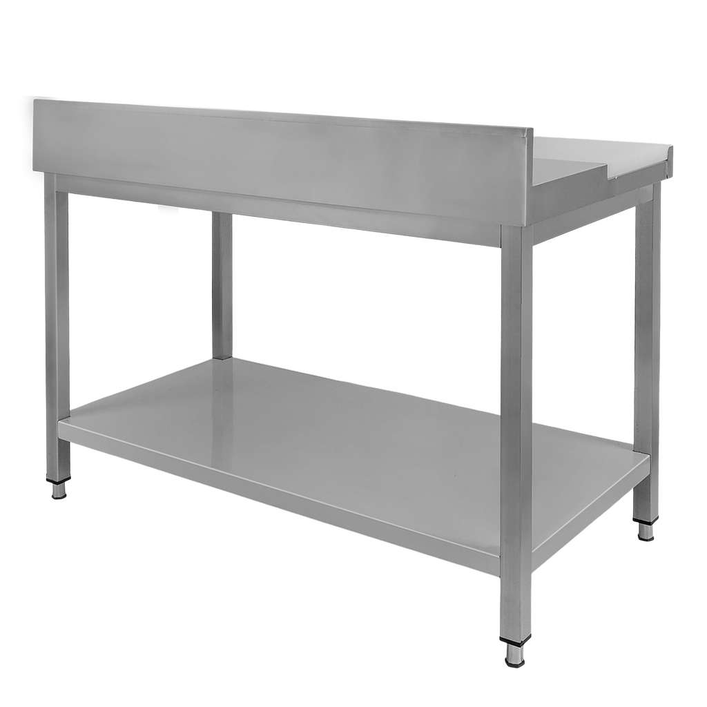 Mega-M Tavolo macelleria inox 120x70x85 cm tagliere e ripiano