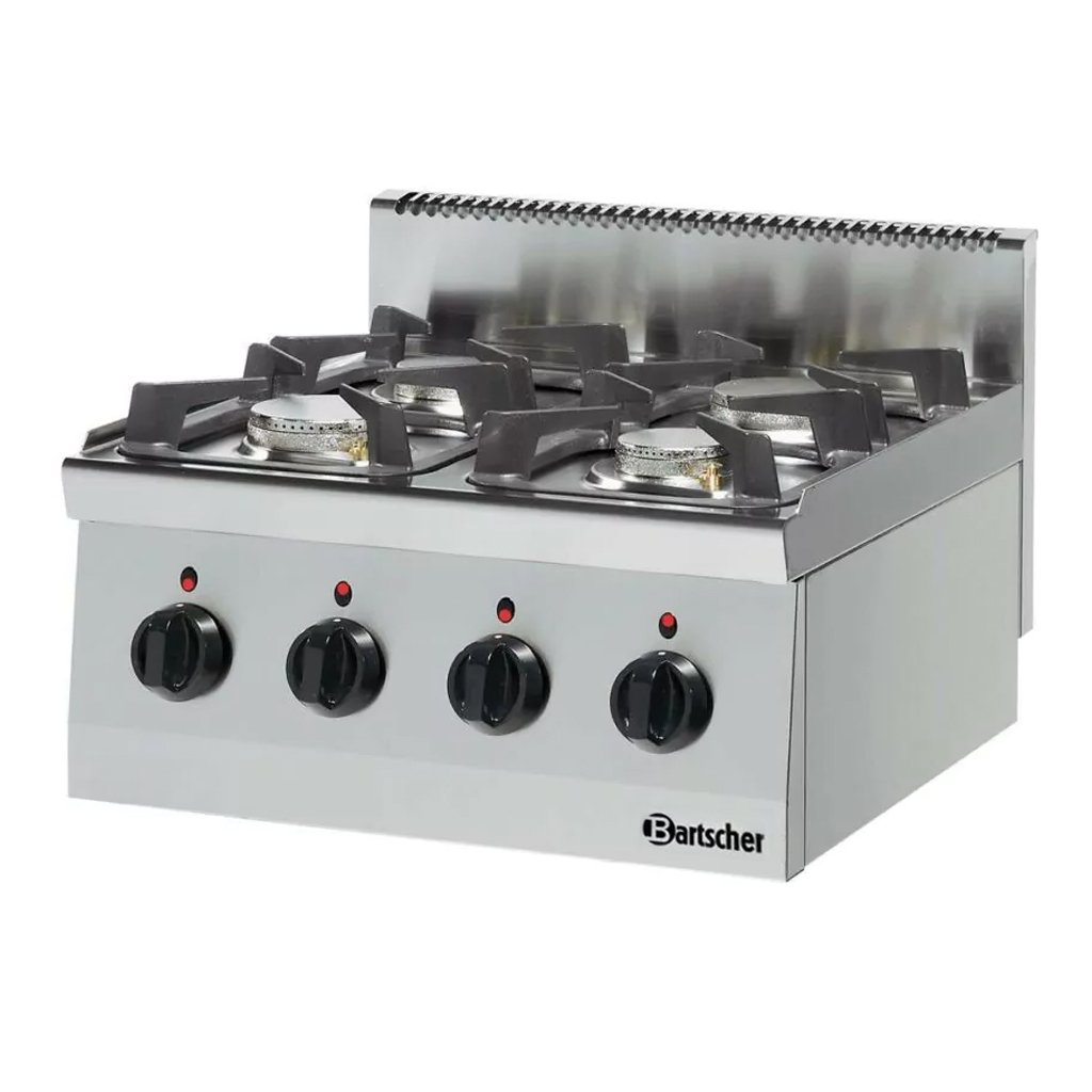 Bartscher 1317463 cucina a gas 4 fuochi 19 kW inox