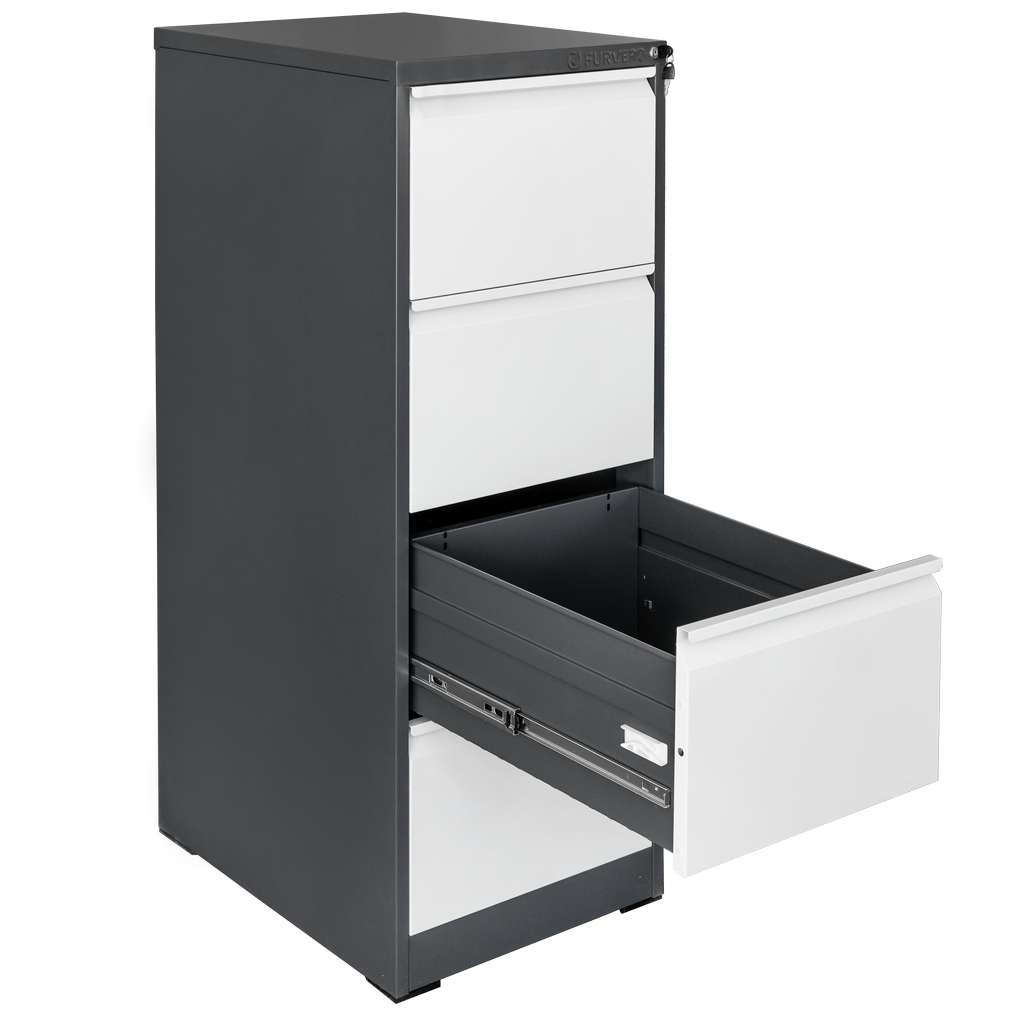 Furvero W4S Schedario Ufficio 4 Cassetti Grafite Grigio