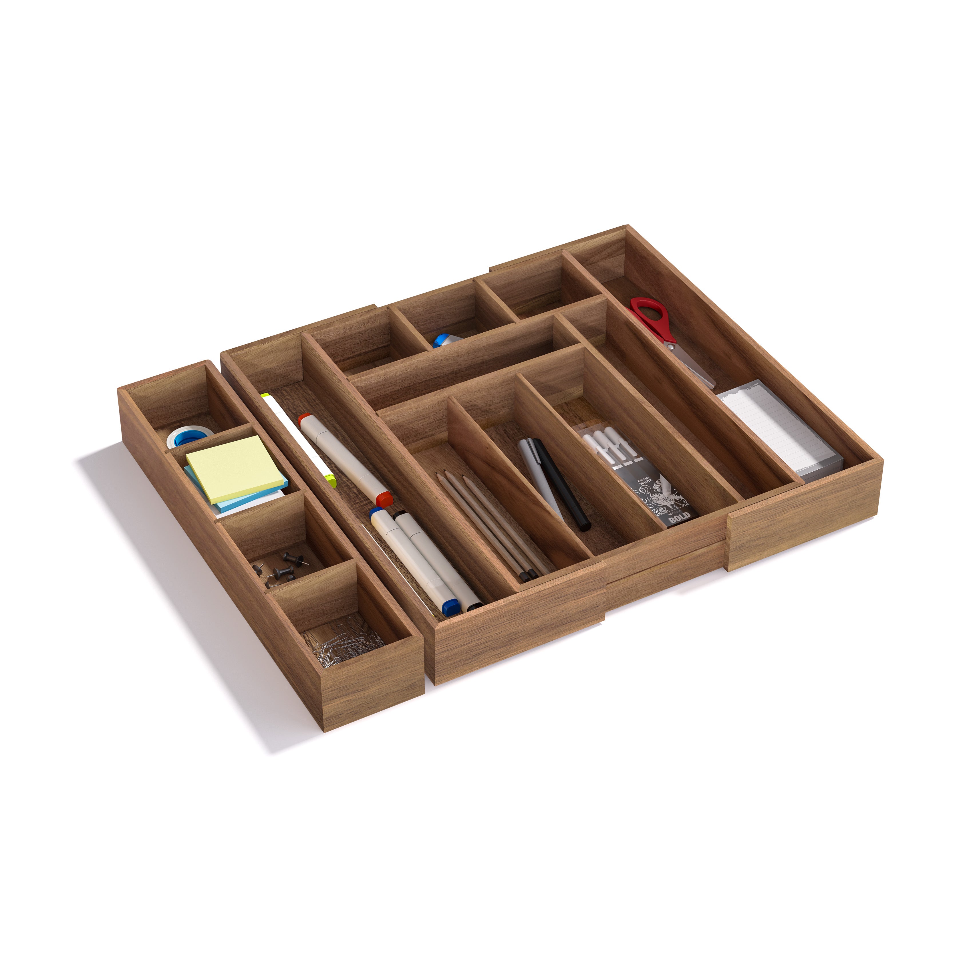 Seville Classics Organizer Cassetti Acacia 4 Pezzi Espandibile