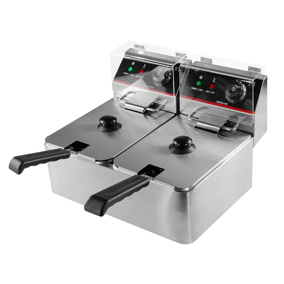 Mega-M 2x4L friggitrice elettrica doppia vasca 2x4 L inox