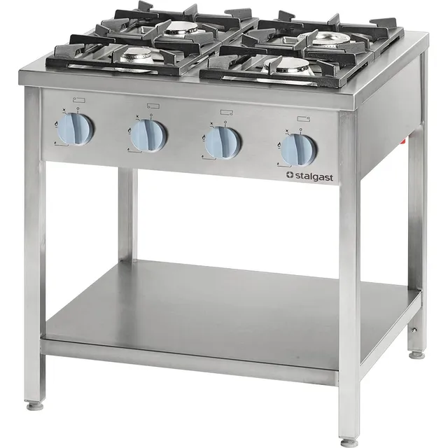 Stalgast 979531 Cucina a gas 4 fuochi 24 kW con ripiano