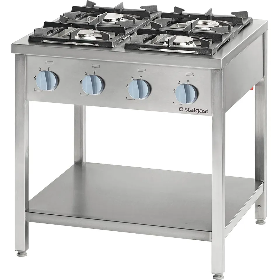 Stalgast 979531 Cucina a gas 4 fuochi 24 kW con ripiano
