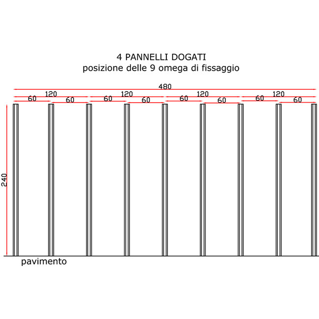 Agosistem Omega di fissaggio profilo pannello dogato