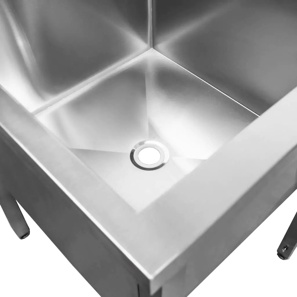 Mega-M Lavatoio Inox 1 Vasca Saldato 80x70x85cm