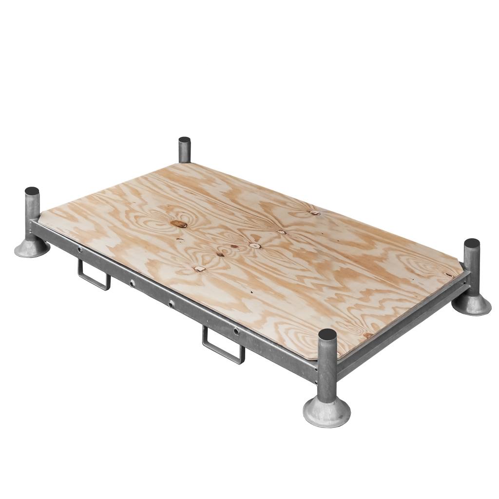 Mega-M Manurack 202,5x118 cm pallet acciaio zincato con base