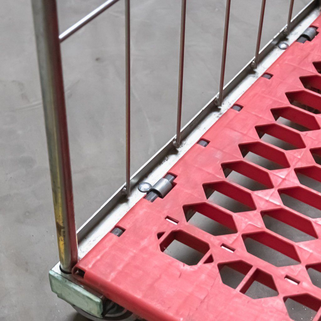 Mega-M roll container carrello a rete rosso 500 kg 2 sponde