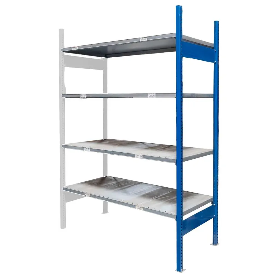 STOW H-200 Scaffale Magazzino 200x130x60 Zincato 4 Ripiani Aggiuntivo