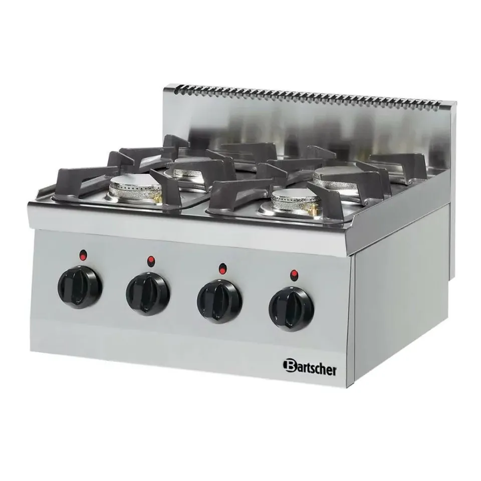 Bartscher 1317463 cucina a gas 4 fuochi 19 kW inox