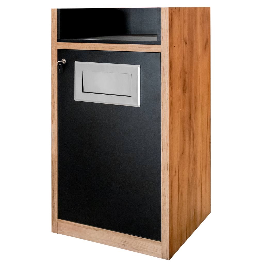 Mega-M pattumiera con portavassoi 120x62x58 cm nero rovere