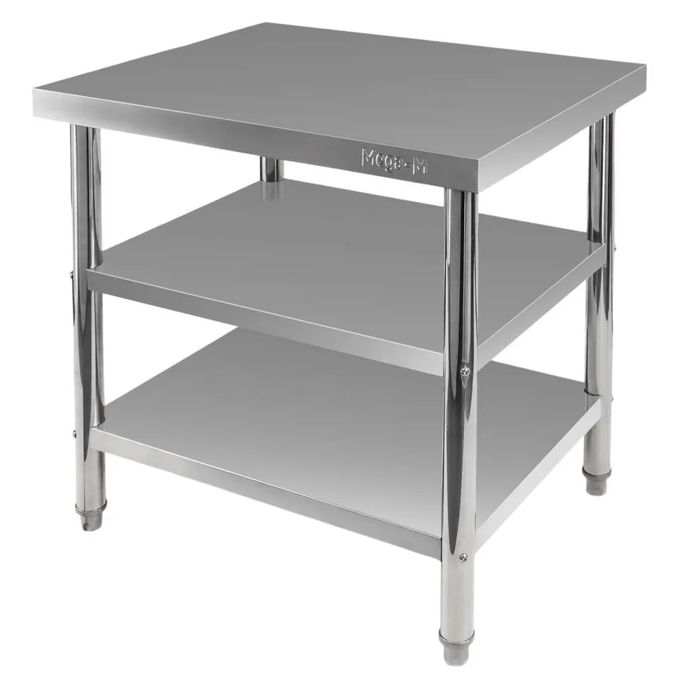 Mega-M X Standard tavolo inox 80x60x85 cm 2 ripiani