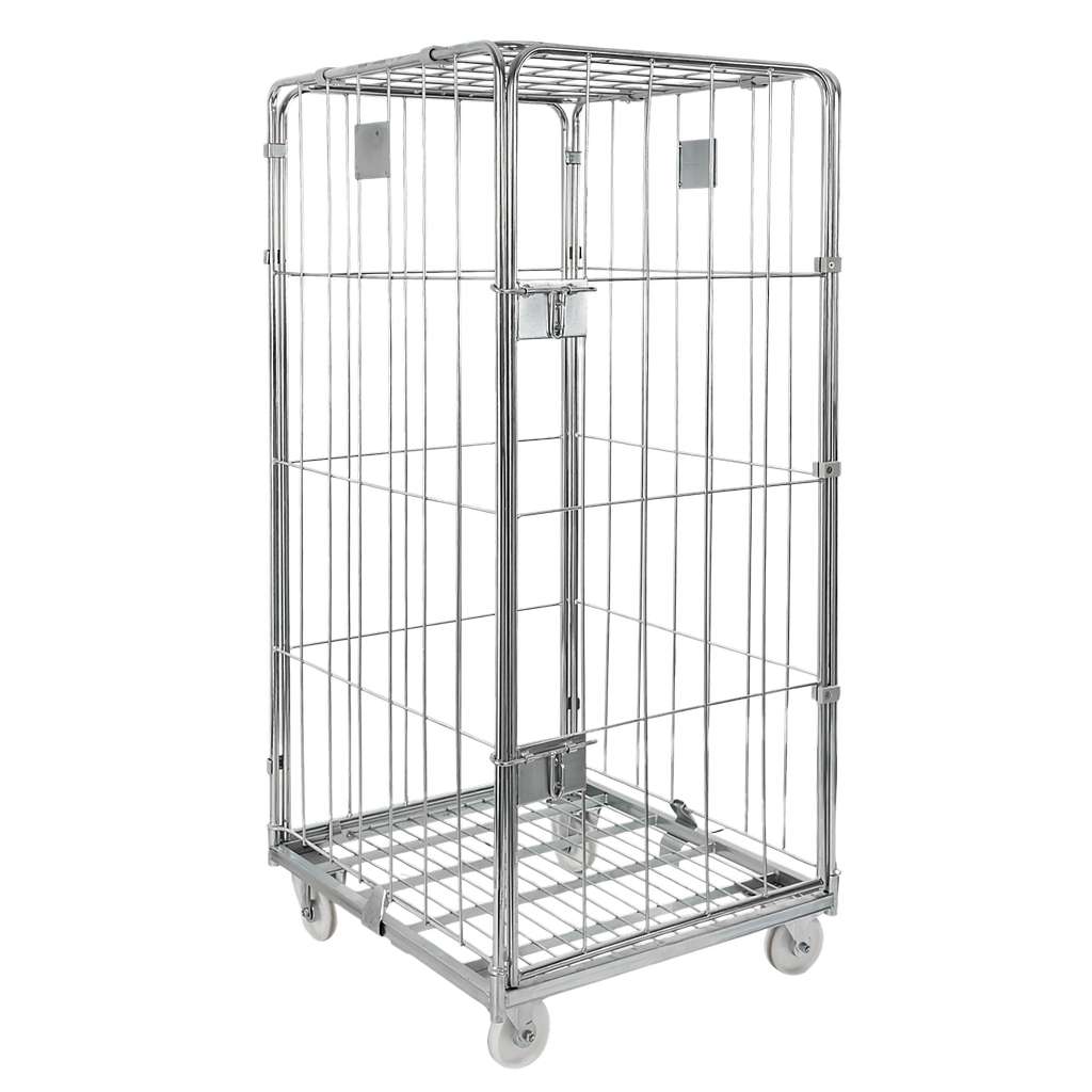 Mega-M Universal Roll Container Zincato con Tetto e Porta