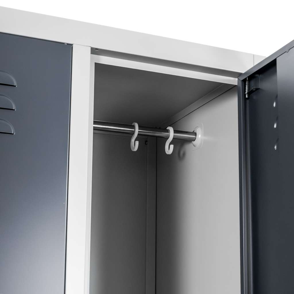 Mega-M BHP 6 scomparti 90x50x180 armadietto spogliatoio grigio