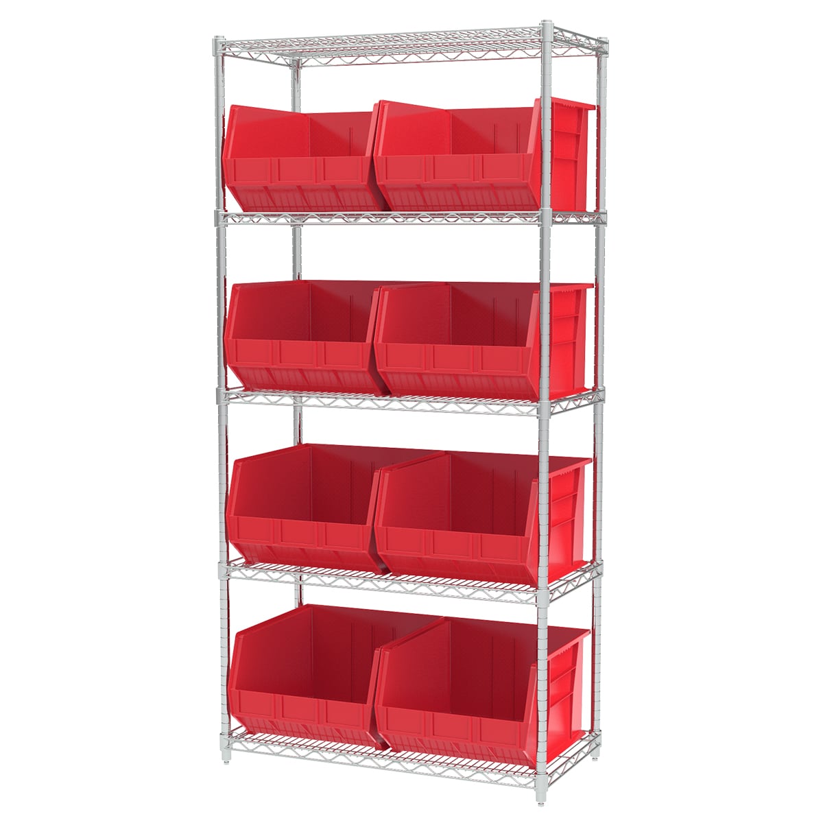 Akro-Mils AWS183630270 scaffale filo 5 ripiani con 9 vaschette