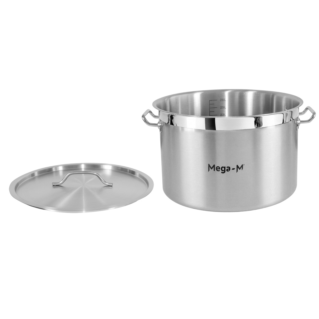 Mega-M Pro pentola acciaio inox 32L 40x26 cm con coperchio