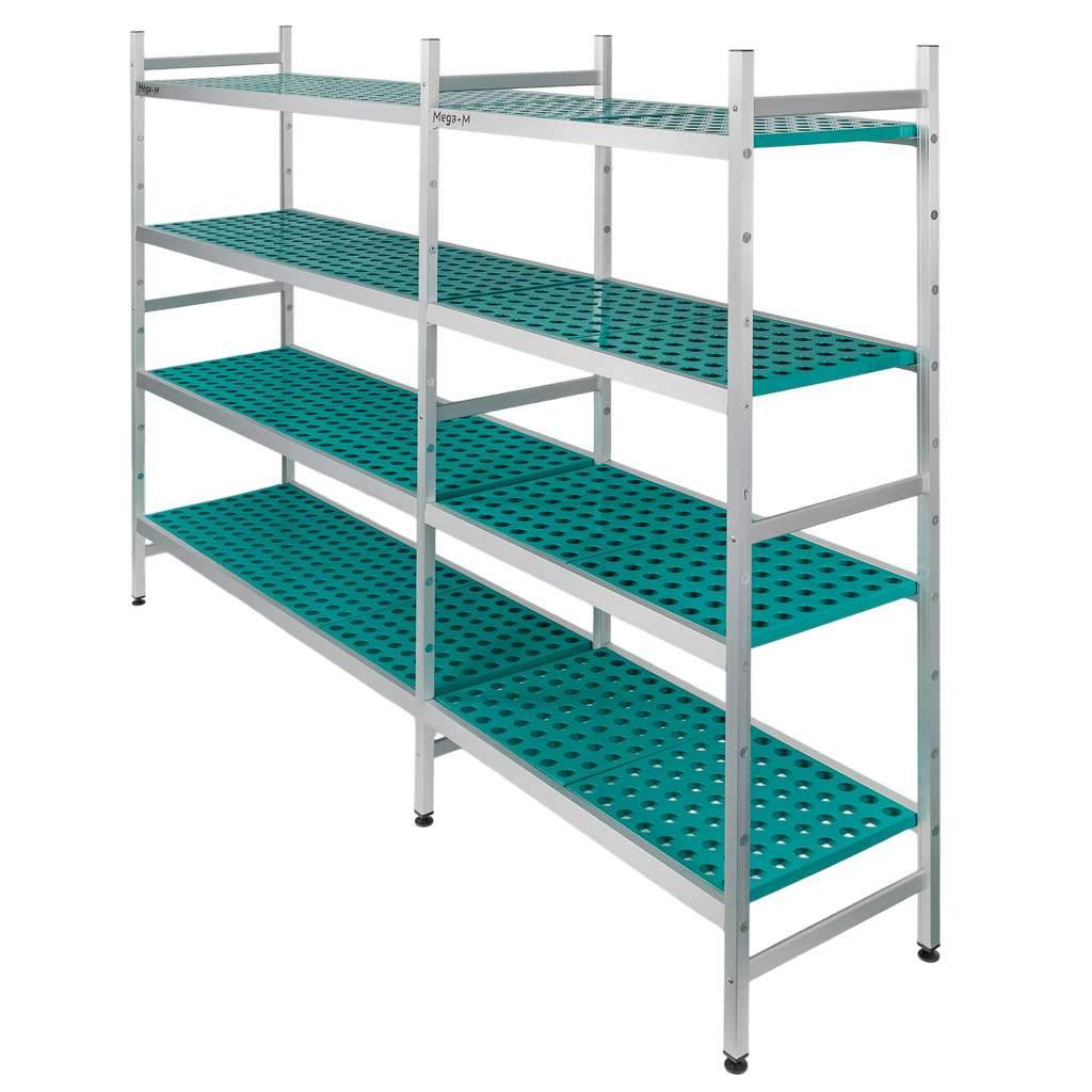 Mega-M Alufri 248x50x180 scaffale alluminio 4 ripiani PP