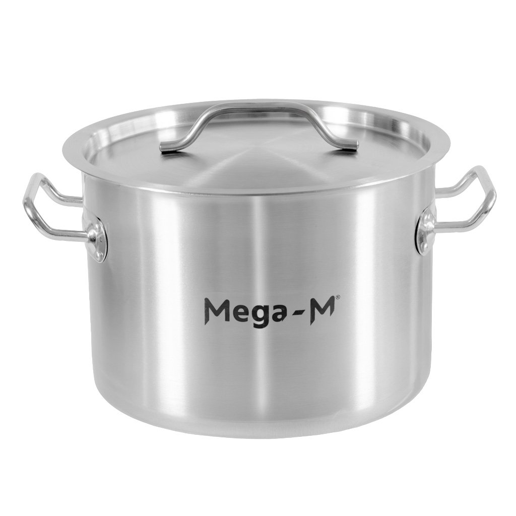 Mega-M STANDARD Pentola Inox 9L 25x18 con Coperchio Induzione