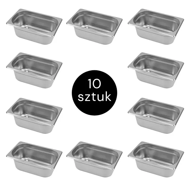 Mega-M GN 1/4 contenitore gastronorm set 10 pezzi inox