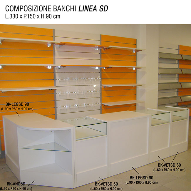Agosistem SD 60 Banco vetrina 60x60x90 cm vetro temperato