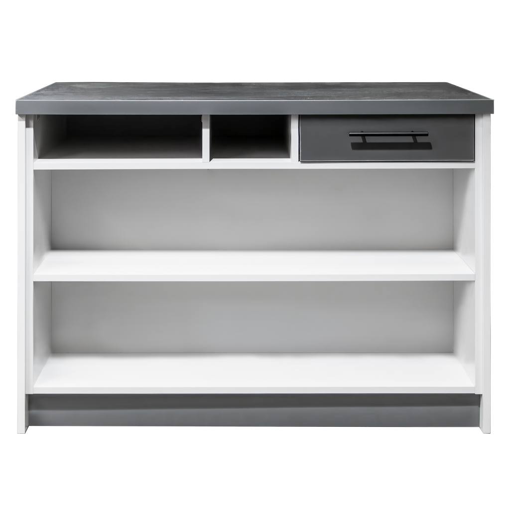 Mega-M 120x60x90 bancone cassa grigio chiaro 2 ripiani