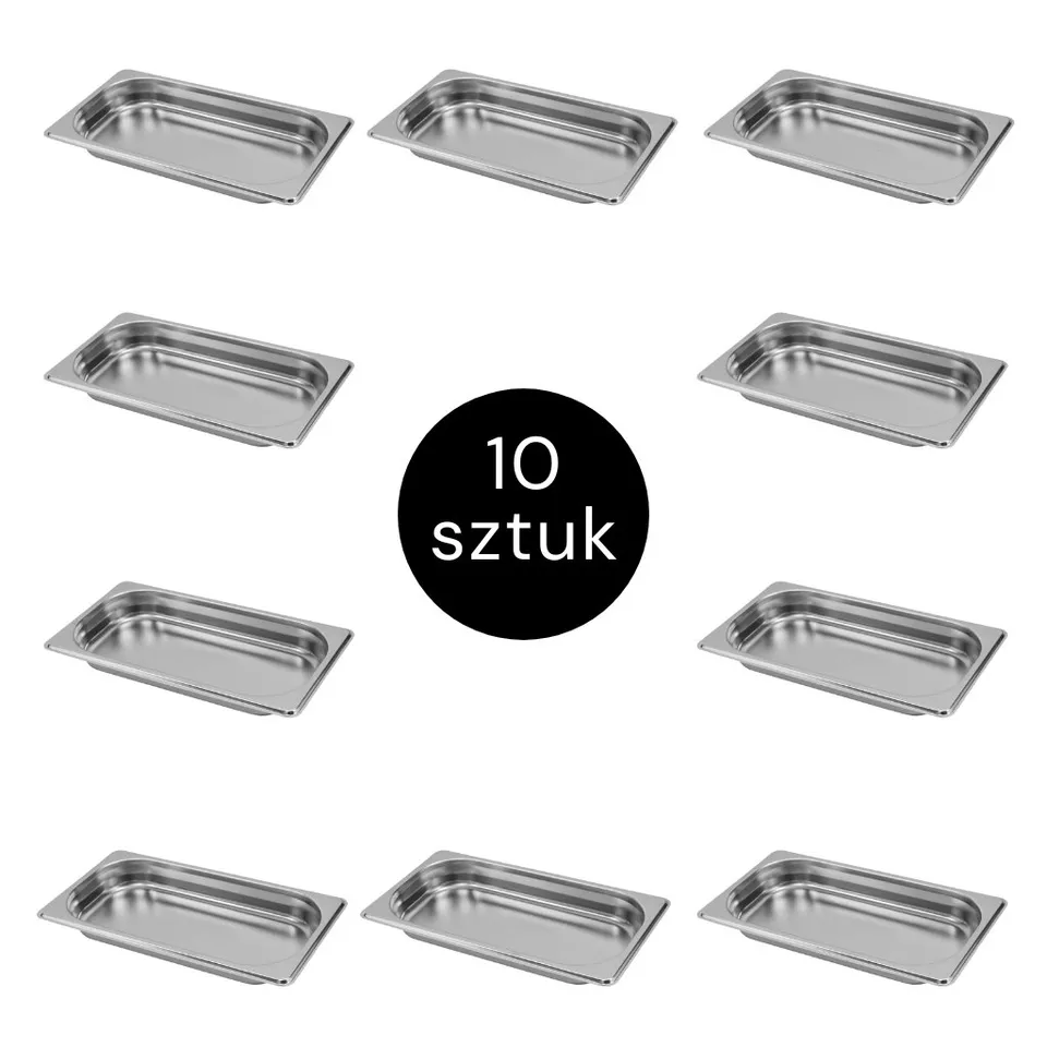Mega-M GN 1/3 bacinella inox 4 cm set 10 pezzi
