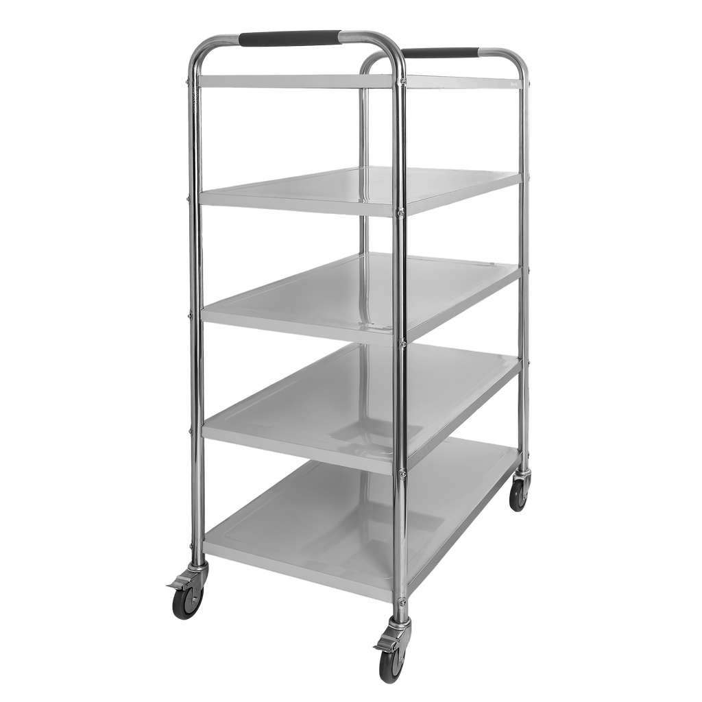 Mega-M X Standard Carrello servizio inox 5 ripiani