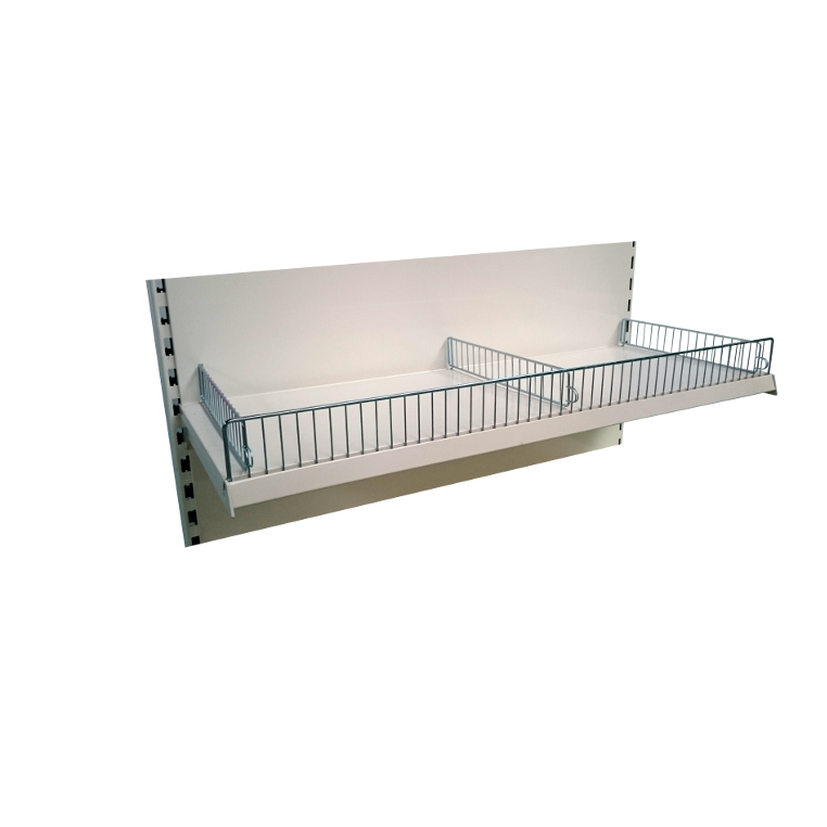 Barra fermamerce scaffale negozio metallo L-133 cm H-8,5 cm