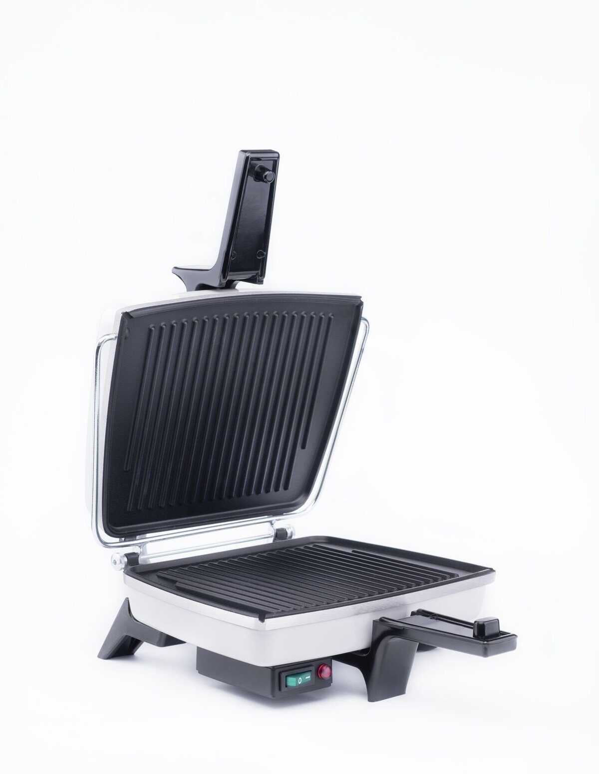 DEZAL piastra bistecchiera elettrica 1300 W bianca rigata