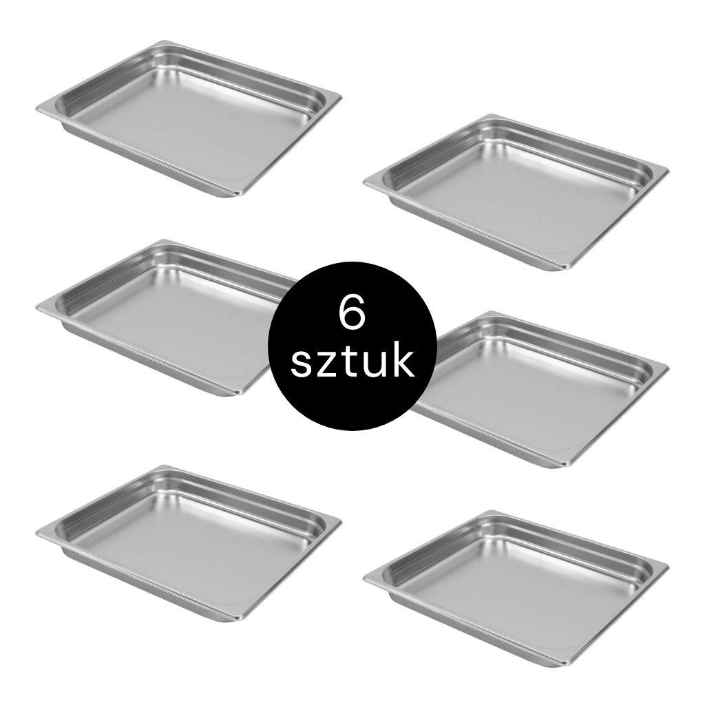 Mega-M GN 2/3 Bacinella gastronorm 4 cm 6 pezzi inox