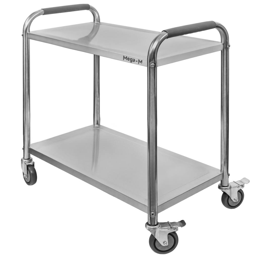 Mega-M Standard carrello servizio inox 75x40x90 2 ripiani