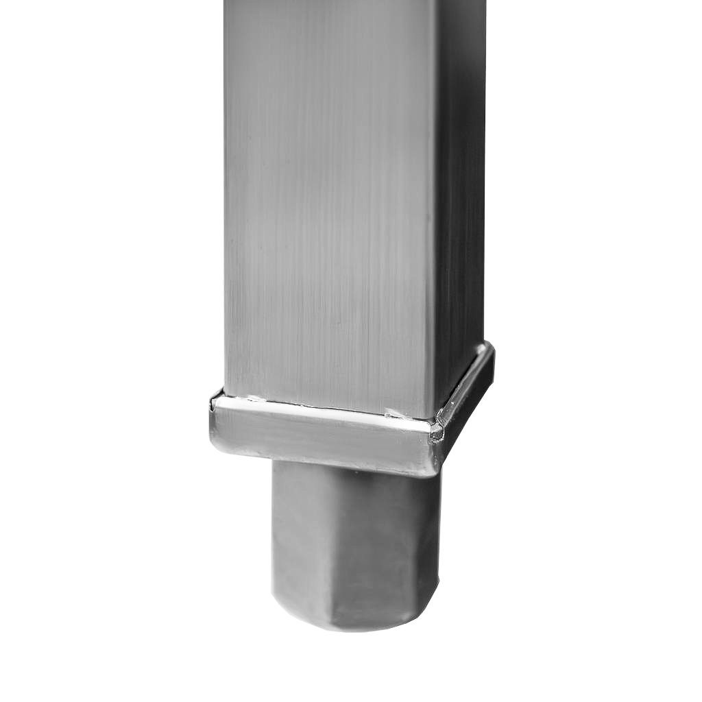 Mega-M Tavolo Inox 220x70x85 cm con Ripiano 6 Gambe
